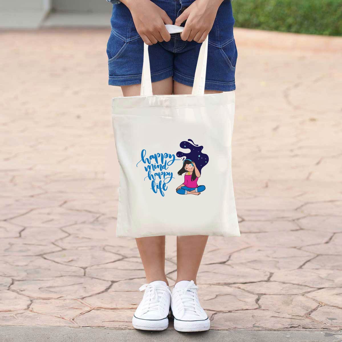 Happy Mind Happy Life Tote Bag