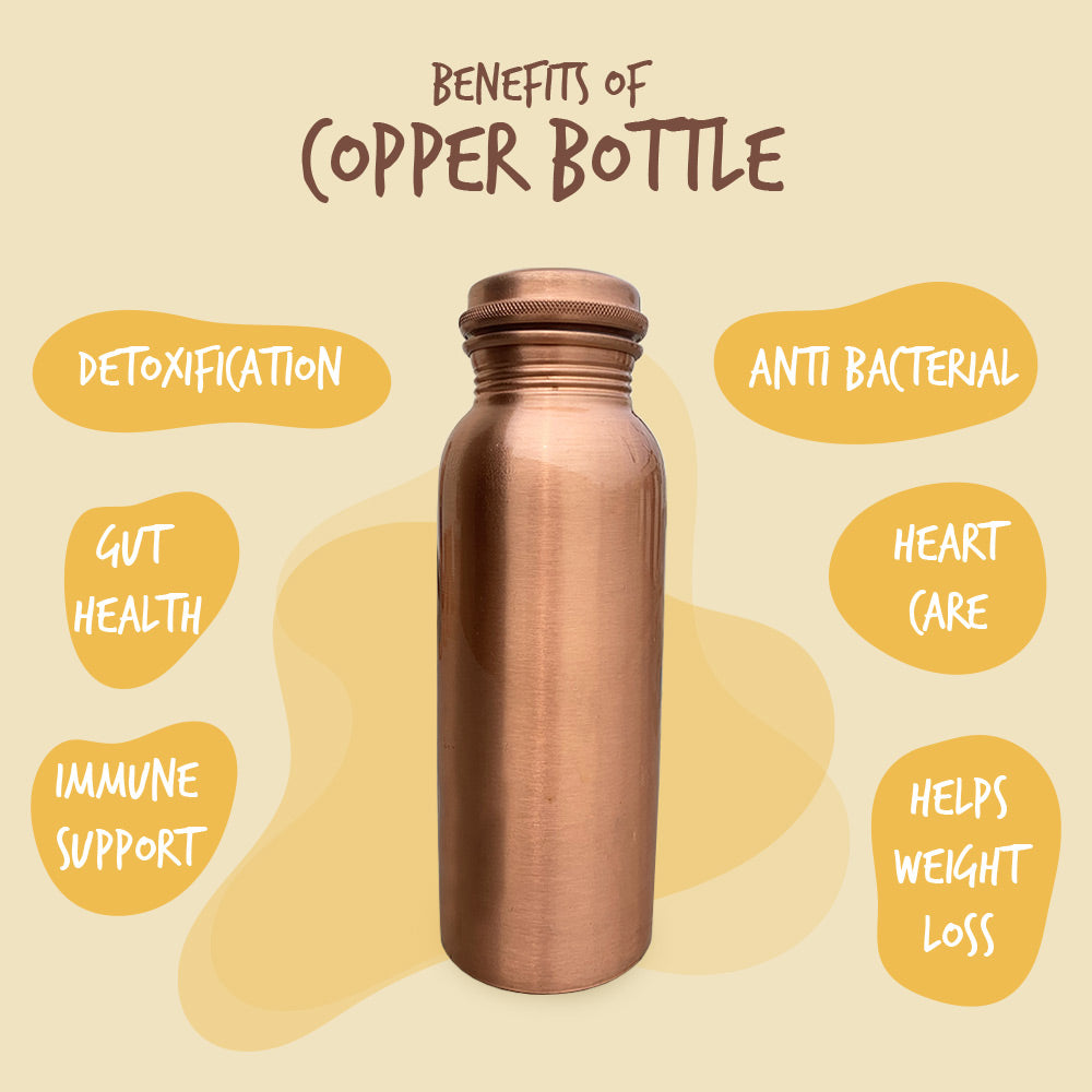 750ML Plain Matte Lustre Copper Bottle