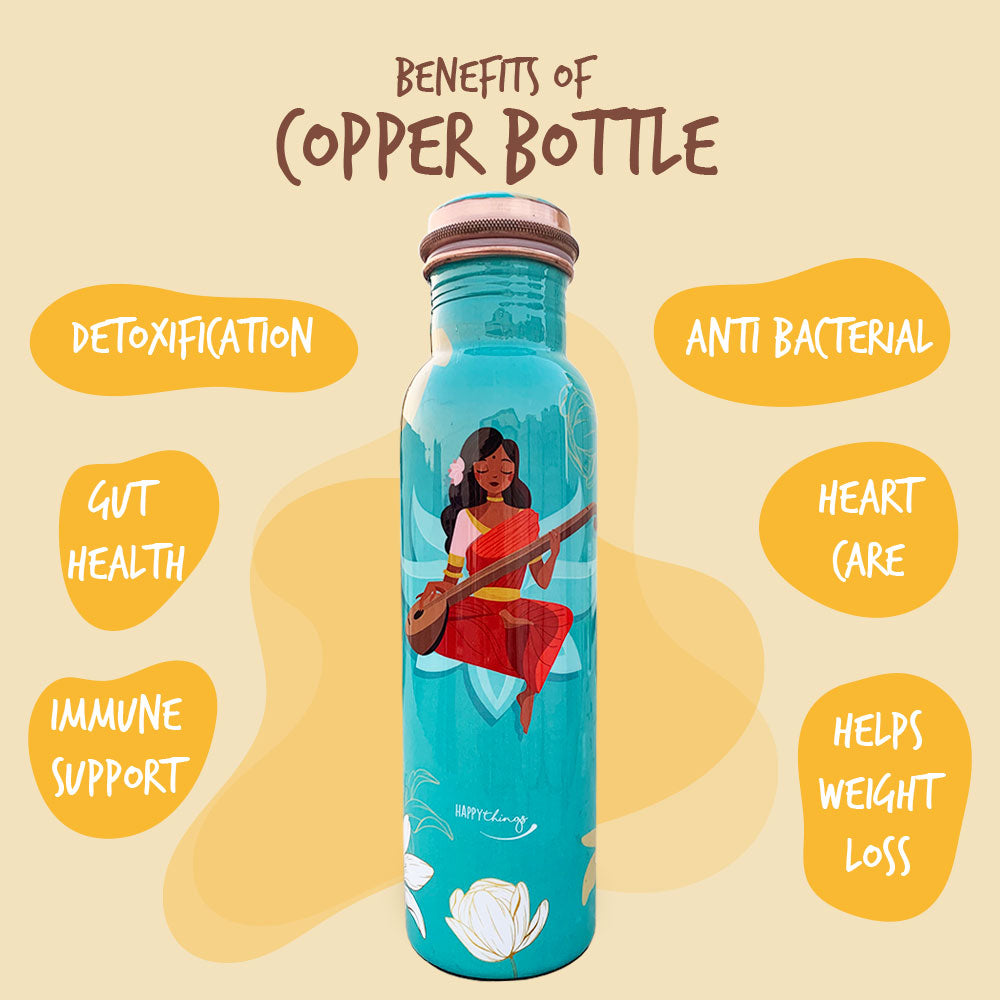 1L + 750ml Devi Meenakari Copper Bottle Combo