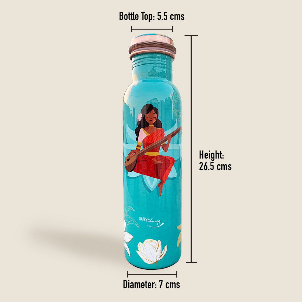 1L + 750ml Devi Meenakari Copper Bottle Combo