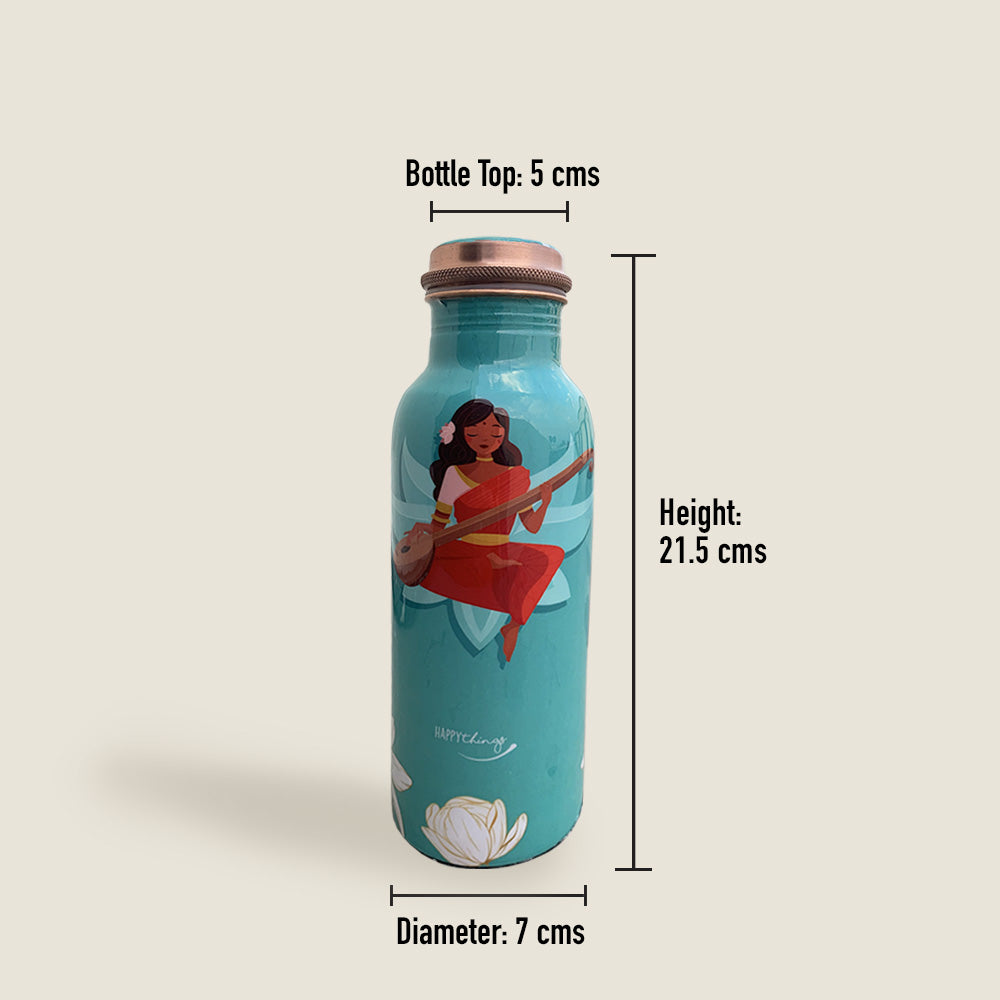 1L + 750ml Devi Meenakari Copper Bottle Combo