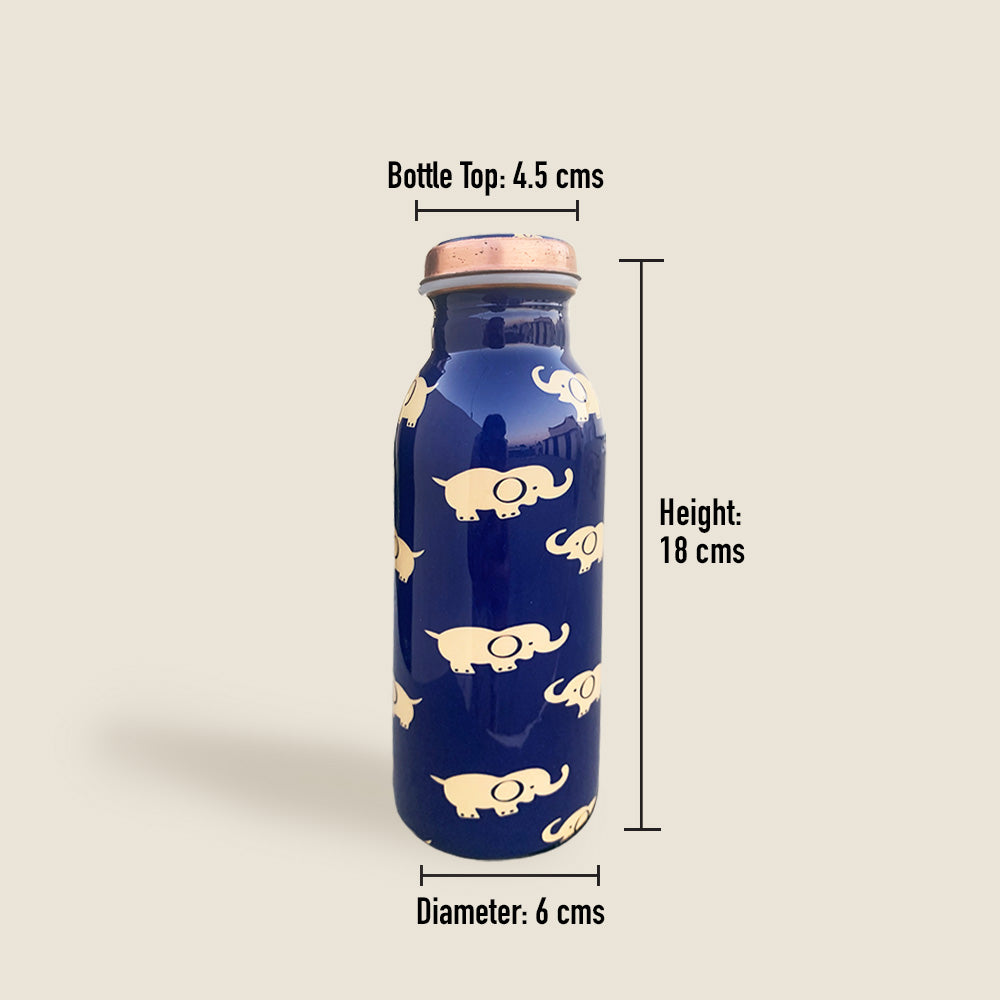 500 ML Cute Elephant Meenakari Copper Bottle