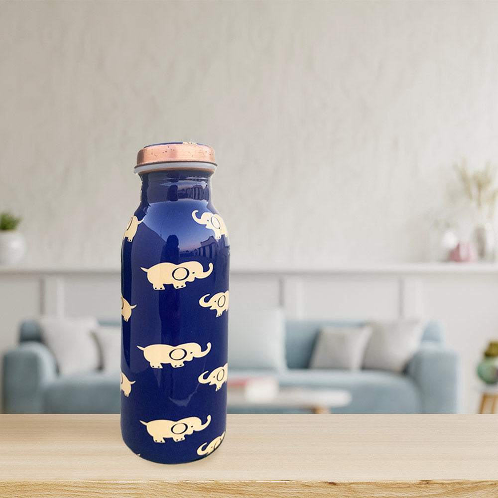 500 ML Cute Elephant Meenakari Copper Bottle