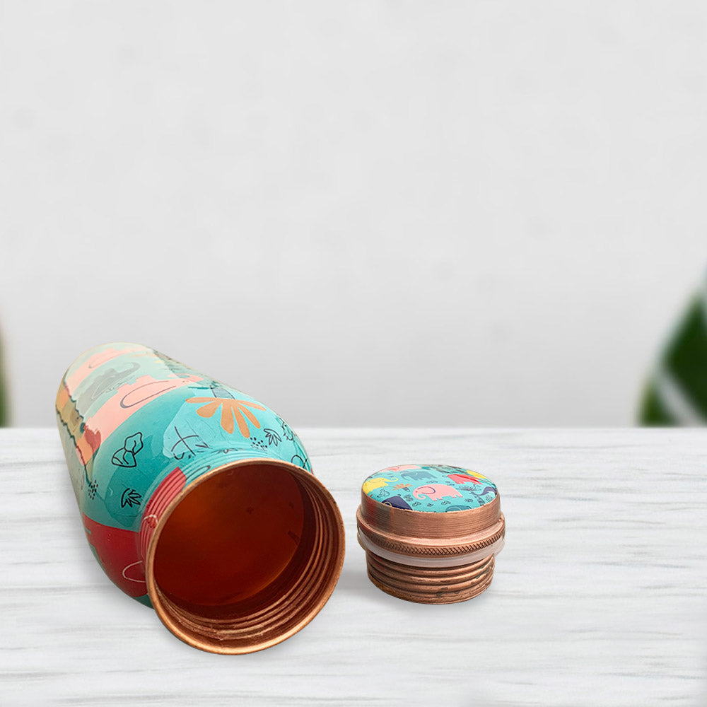 Elephant Meenakari Copper Bottle