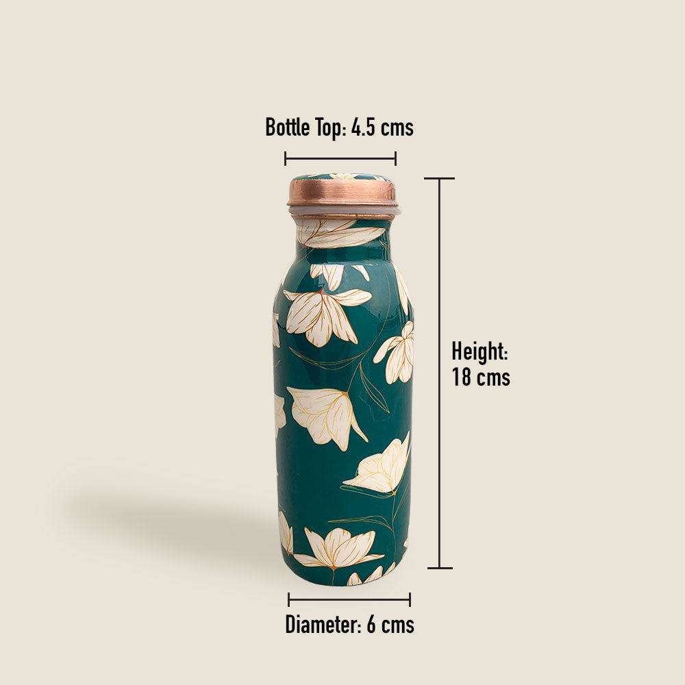 500 ML Small Green Meenakari Copper Bottle