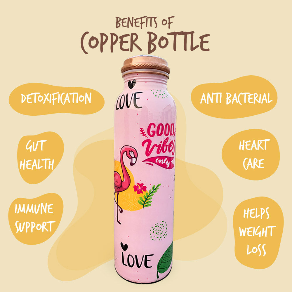 Good Vibes Only Meenakari Copper Bottle