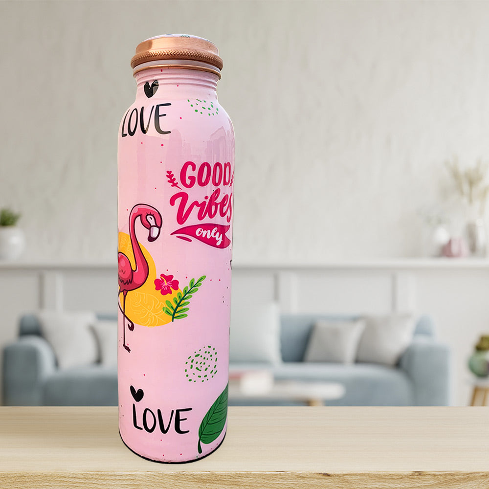 Good Vibes Only Meenakari Copper Bottle