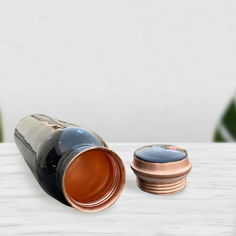 Happy Mind Happy Life Meenakari Copper Bottle