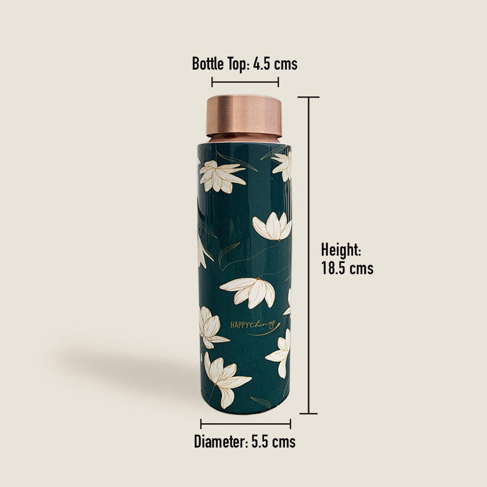 400 ML Green Meenakari Pencil Copper Bottle