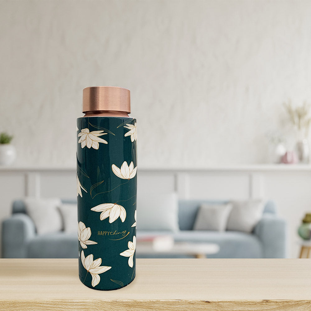 400 ML Green Meenakari Pencil Copper Bottle