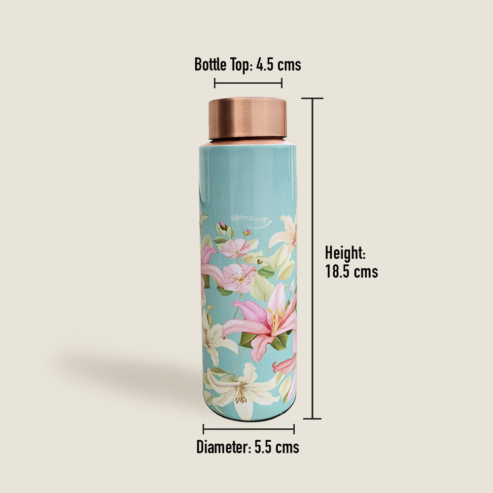 400 ML Vintage Blue Meenakari Pencil Copper Bottle