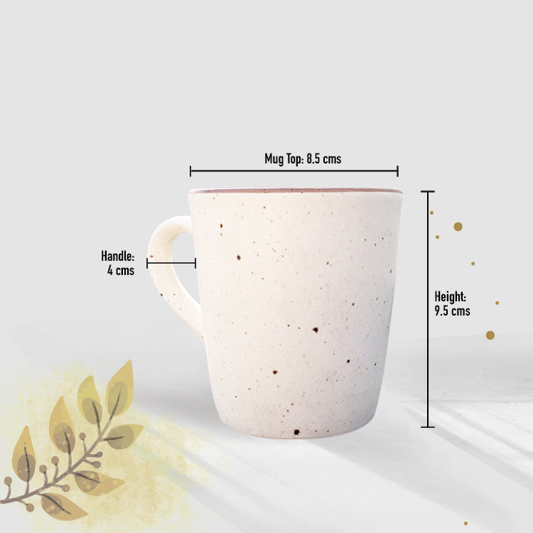 Speckled Off White Solid Ceramic Mug Set