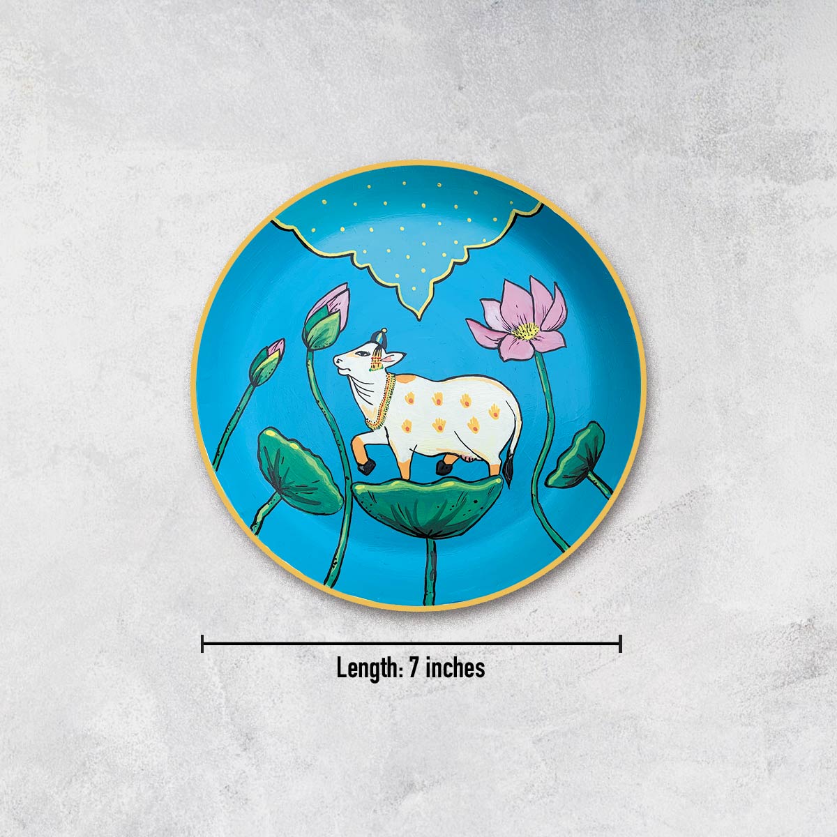 Beautiful Pichwai Art Hand-painted - Wall Plates for Home Decor & Gifting