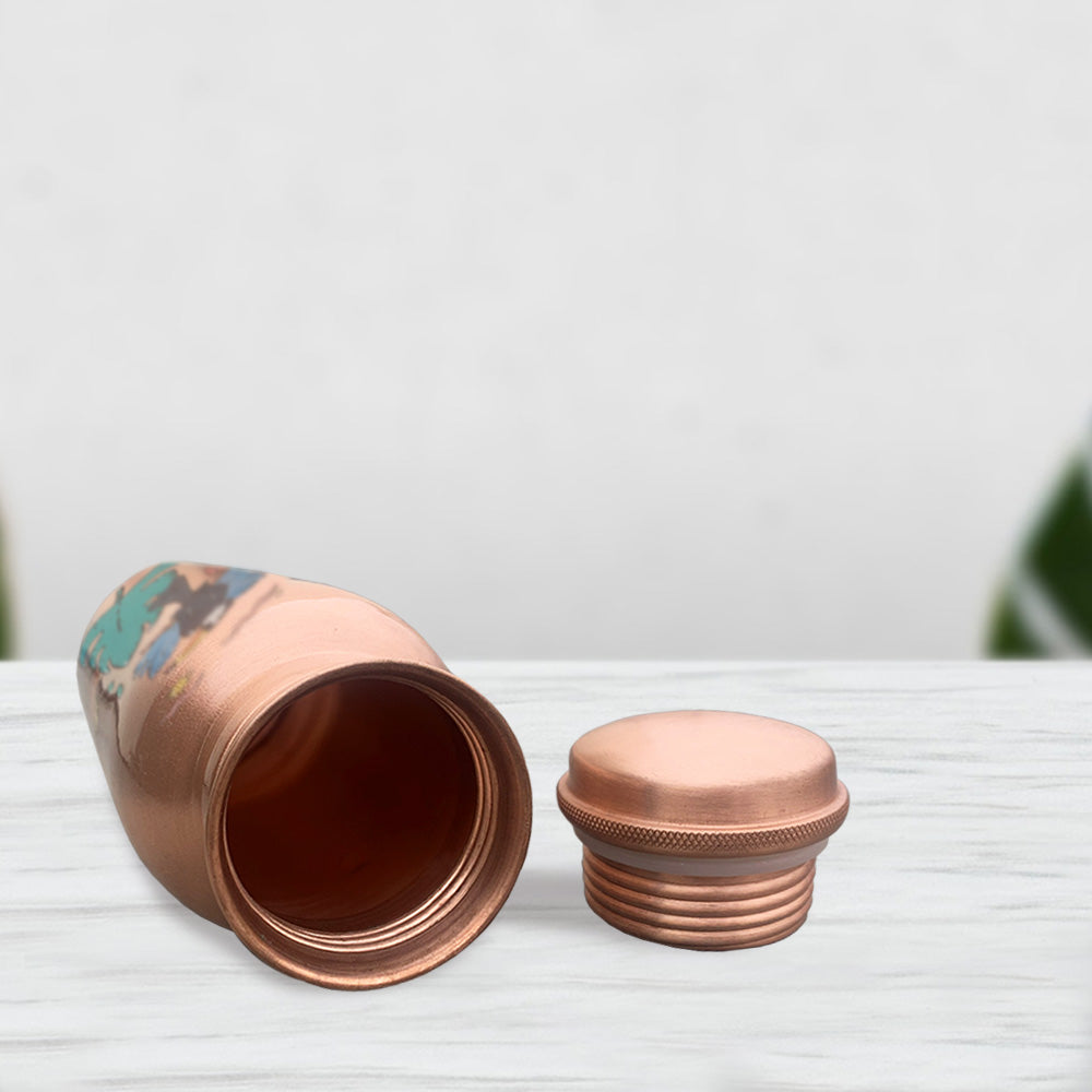 750ml Fun Flamingo Design Hand-Painted Copper Bottle