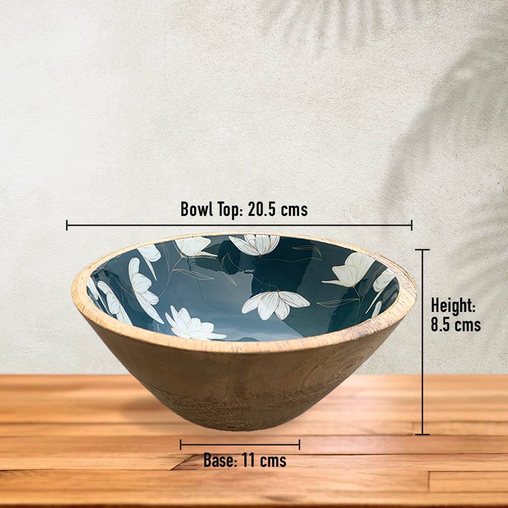 Green Floral Motif Wooden Bowl Combo (Copy)