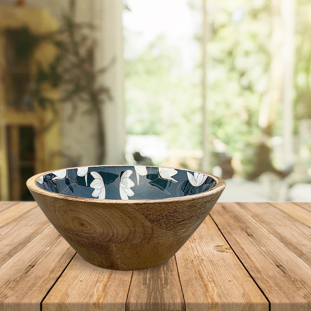 Green Floral Motif Wooden Bowl Combo (Copy)