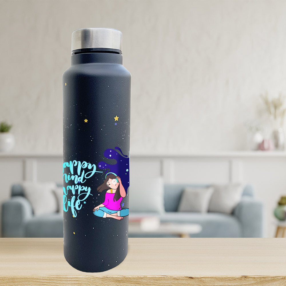 Happy Mind Happy Life Steel Bottle