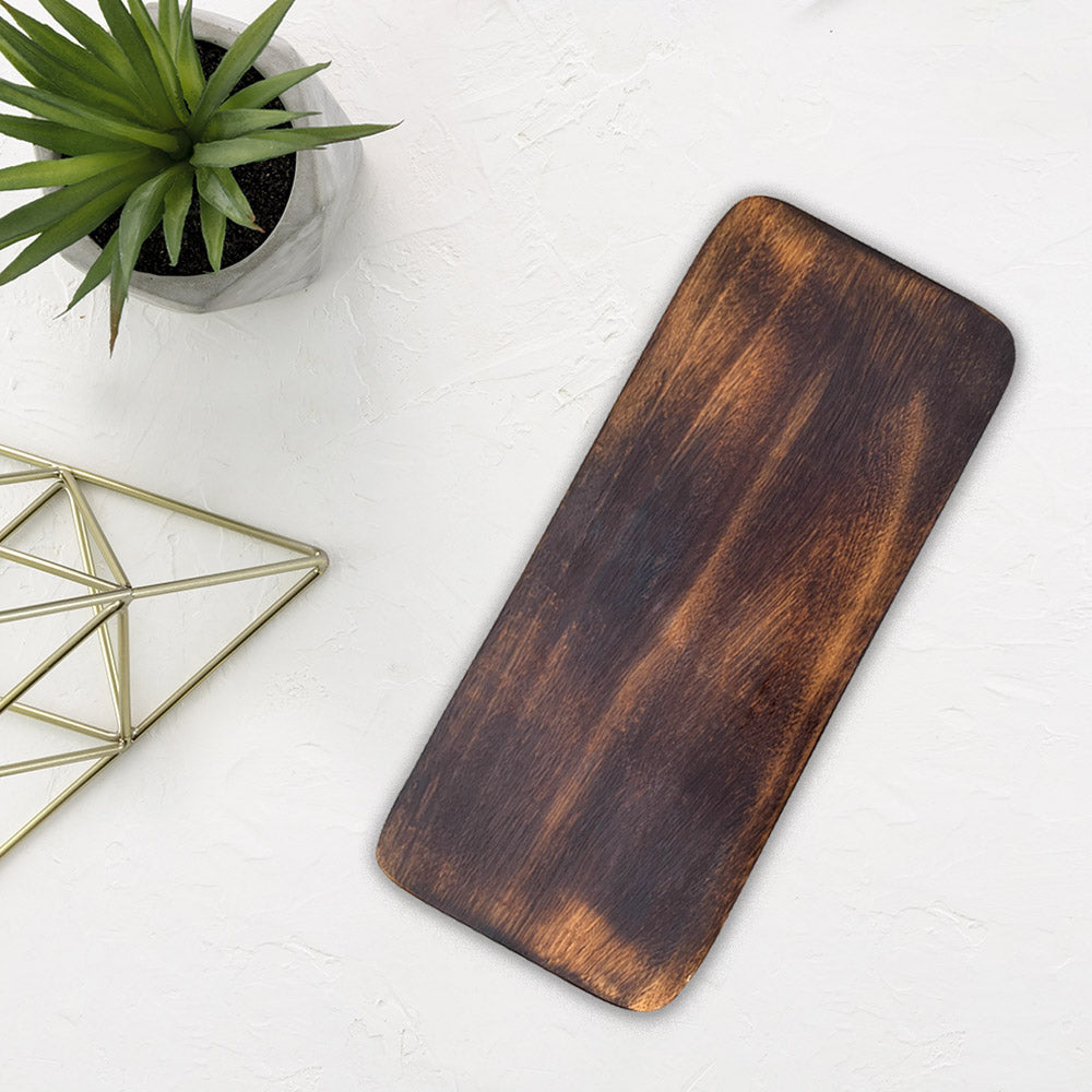 Dark Brown Acacia Wood Serving Tray/ Platter