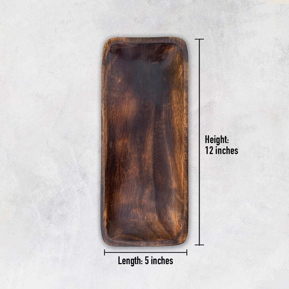 Dark Brown Acacia Wood Serving Tray/ Platter
