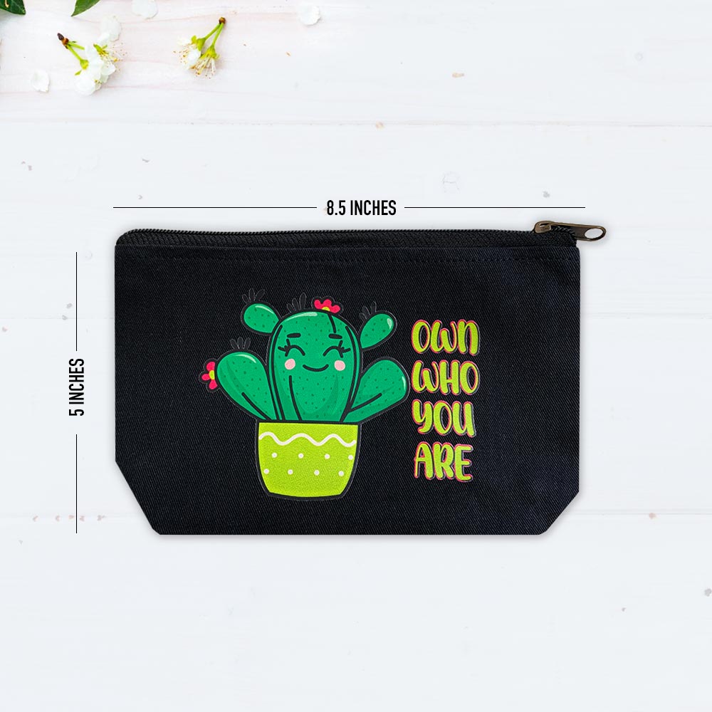 Own Who You Are Multi-Purpose Black Cotton Pouch