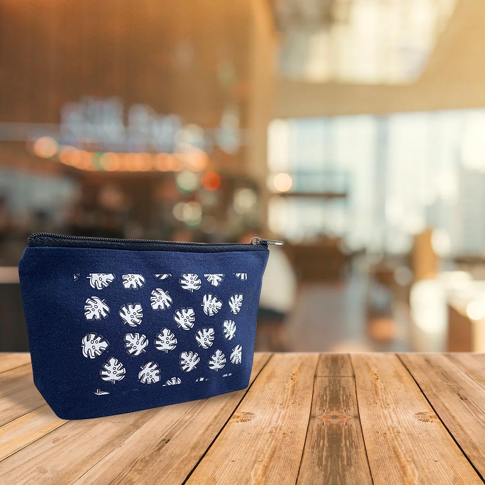 Floral Pattern Multi-Purpose Grey Cotton Pouch