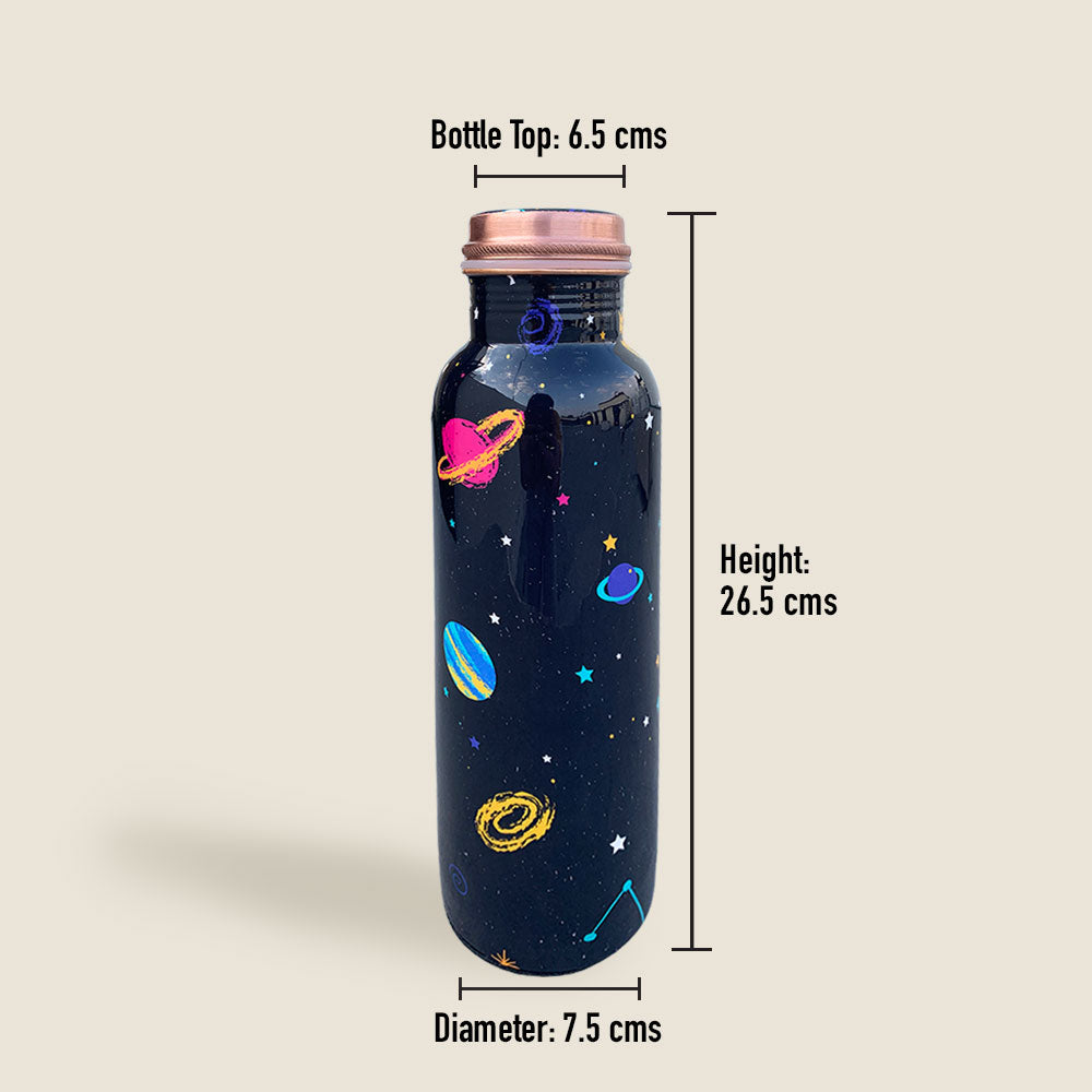 Space Black Meenakari Copper Bottle