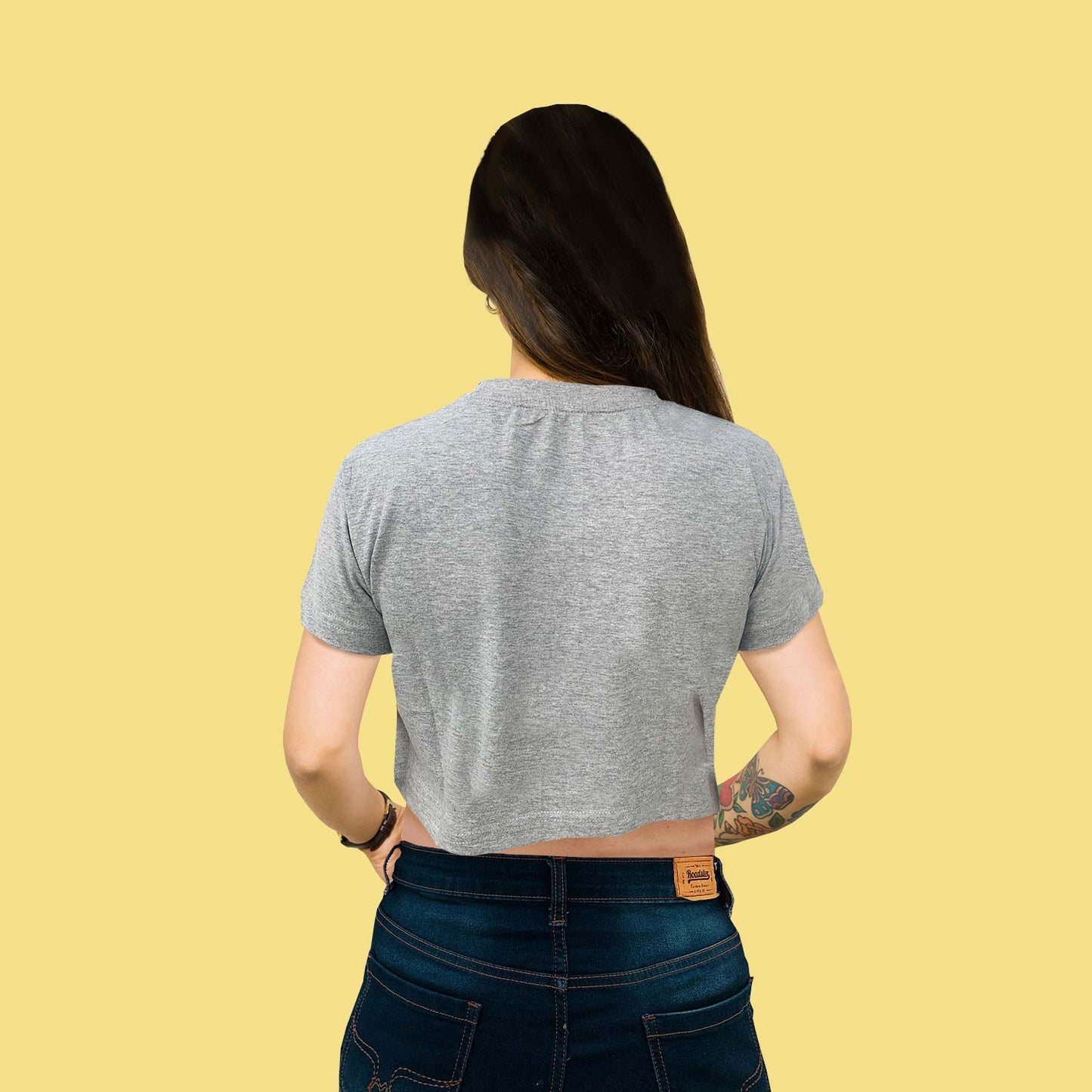 You Only Live Once Graphic Grey trendy Crop-Top for Women and Girls