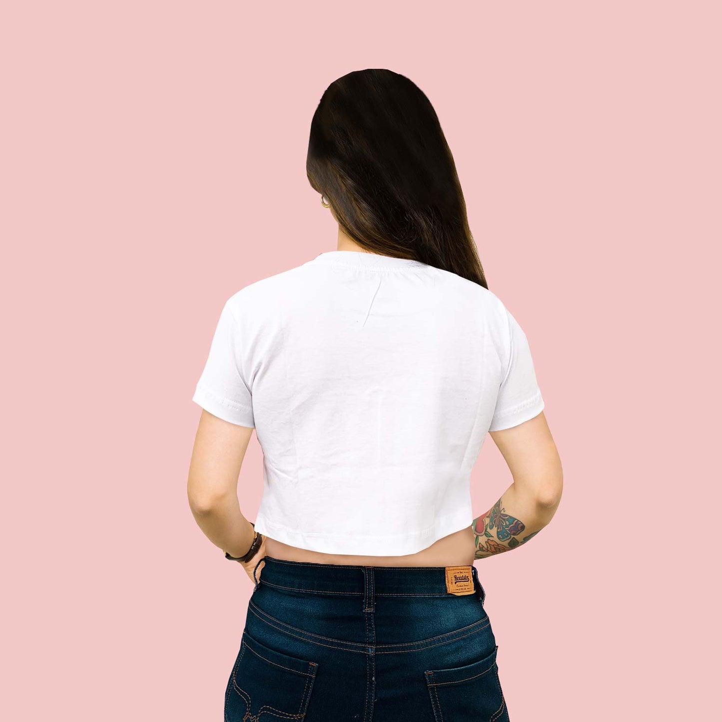Free Spirit Graphic White trendy Crop-Top for Women and Girls