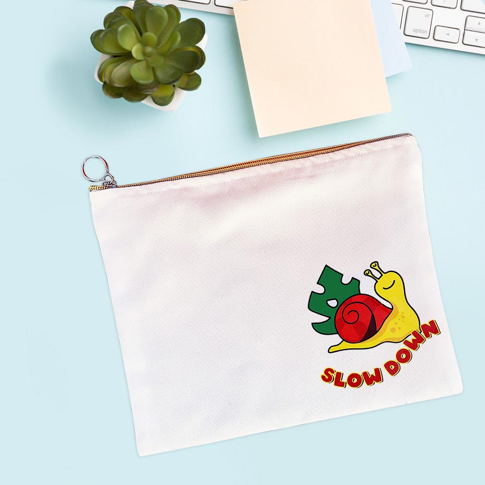 Slow Down Graphic Multi-Purpose Canvas Pouch
