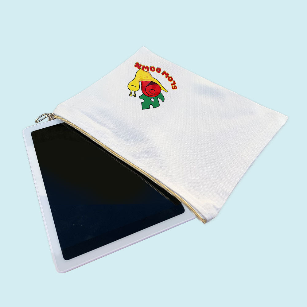 Slow Down Graphic Multi-Purpose Canvas Pouch