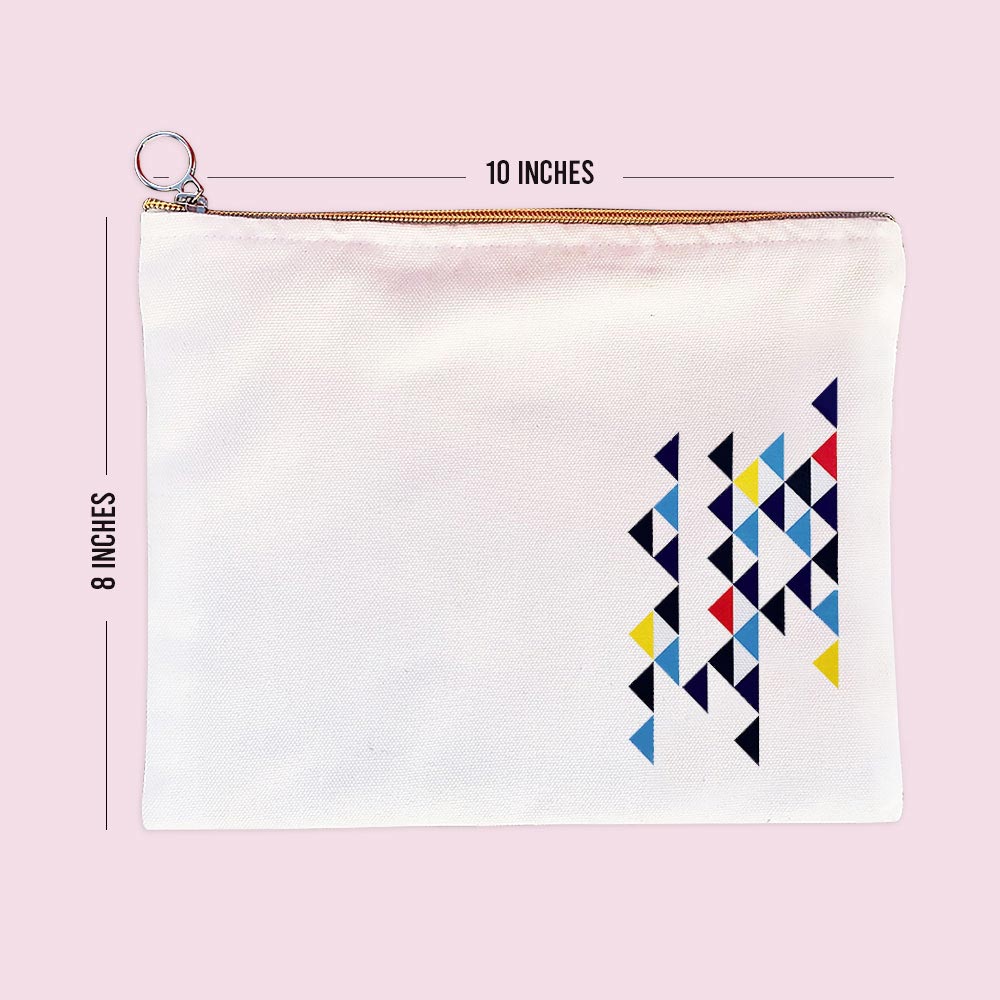 Multi-Purpose Triangle Graphic Canvas Pouch