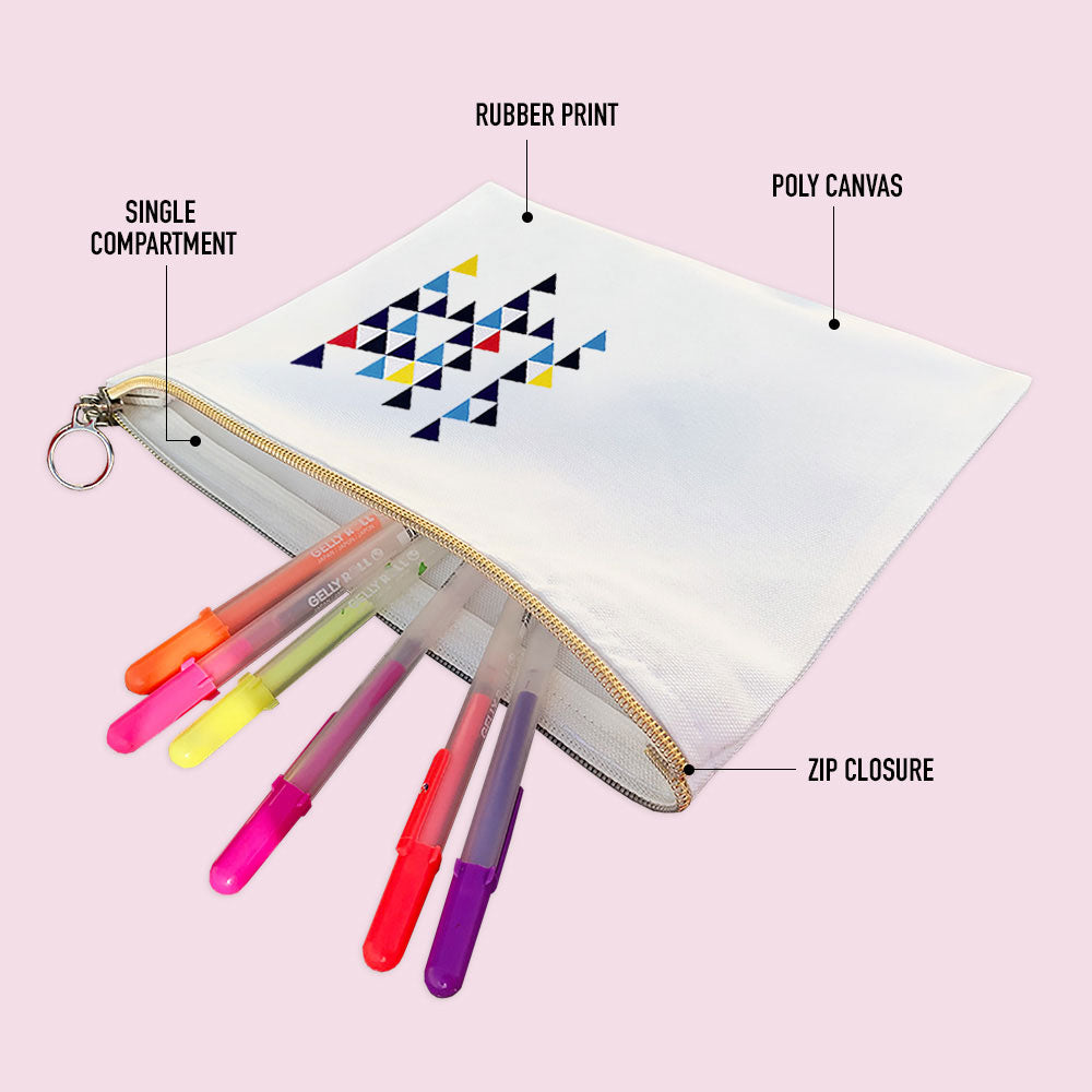 Multi-Purpose Triangle Graphic Canvas Pouch