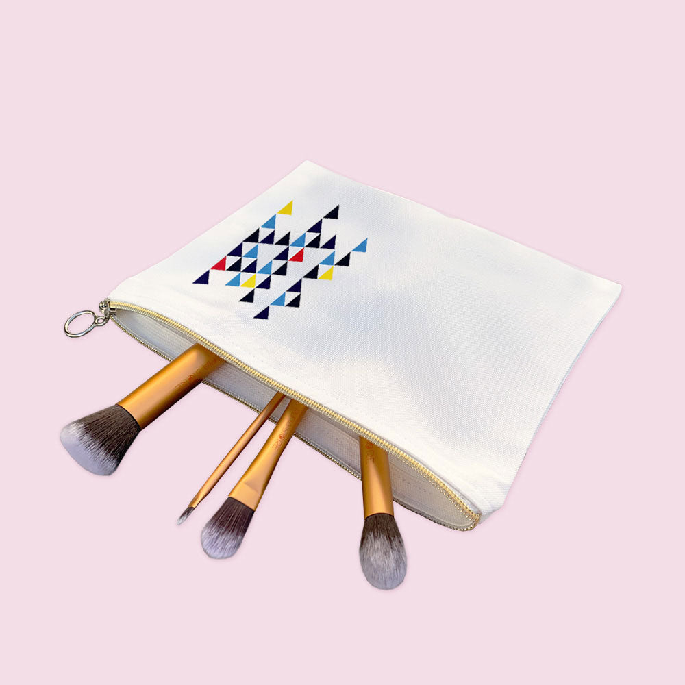 Multi-Purpose Triangle Graphic Canvas Pouch