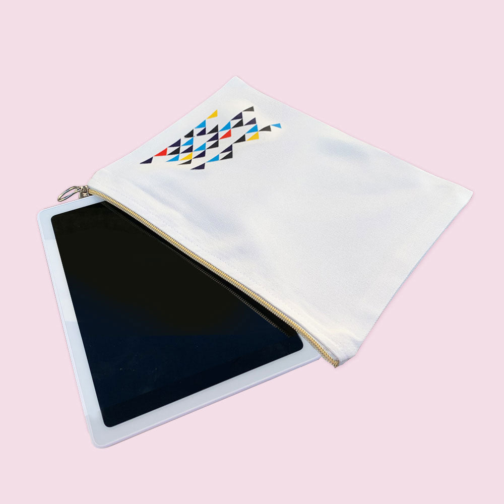 Multi-Purpose Triangle Graphic Canvas Pouch
