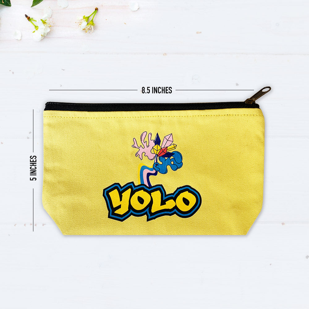 YOLO Multi-Purpose Yellow Cotton Pouch