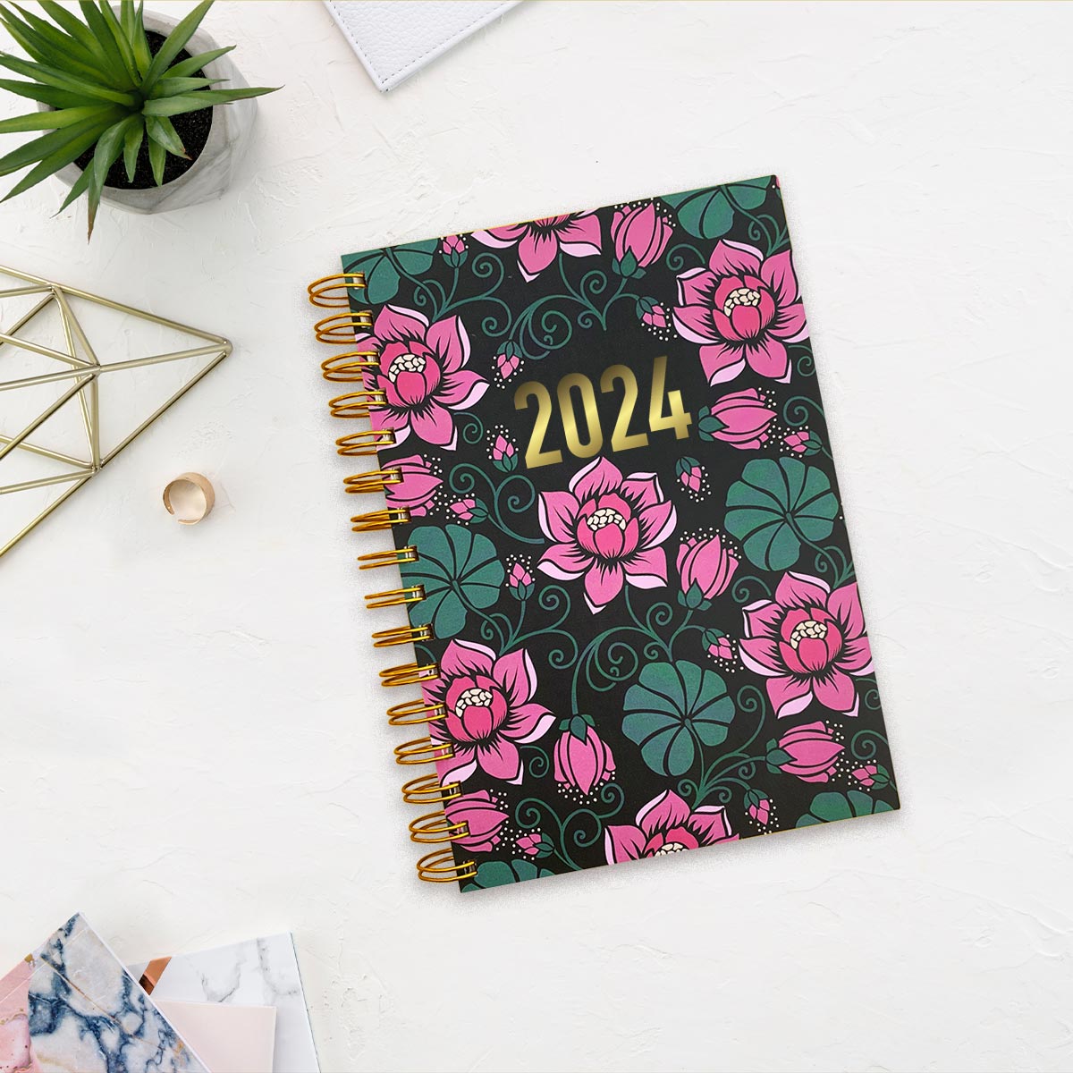 2024 Lotus Planner & Kraft Diary Combo