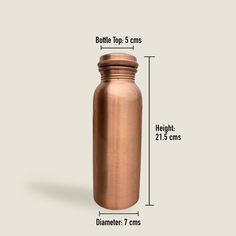 750ML Plain Matte Lustre Copper Bottle