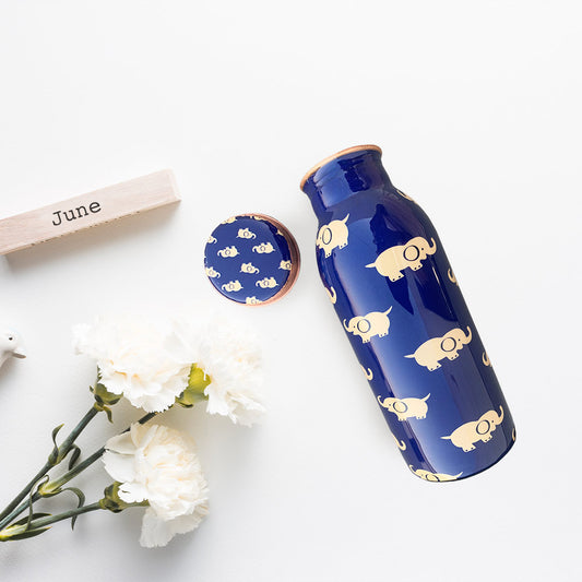 500 ML Cute Elephant Meenakari Copper Bottle