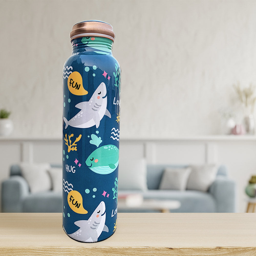 Super Cute Fish Pattern Meenakari Copper Bottle