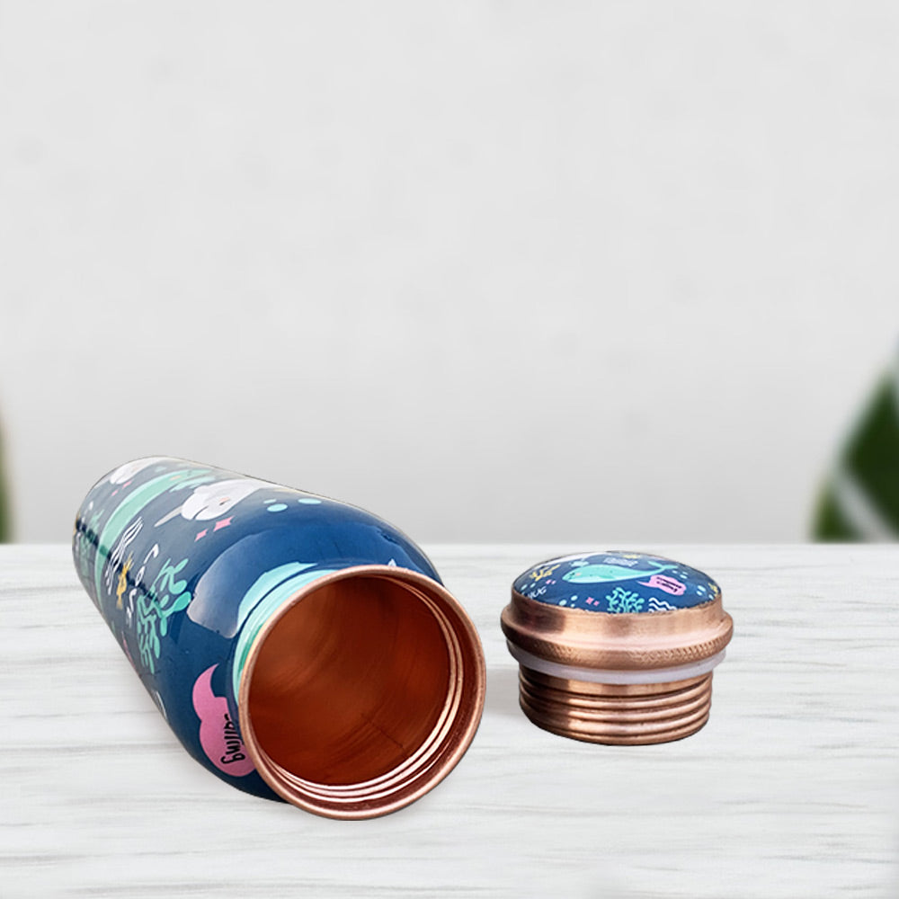 Super Cute Fish Pattern Meenakari Copper Bottle