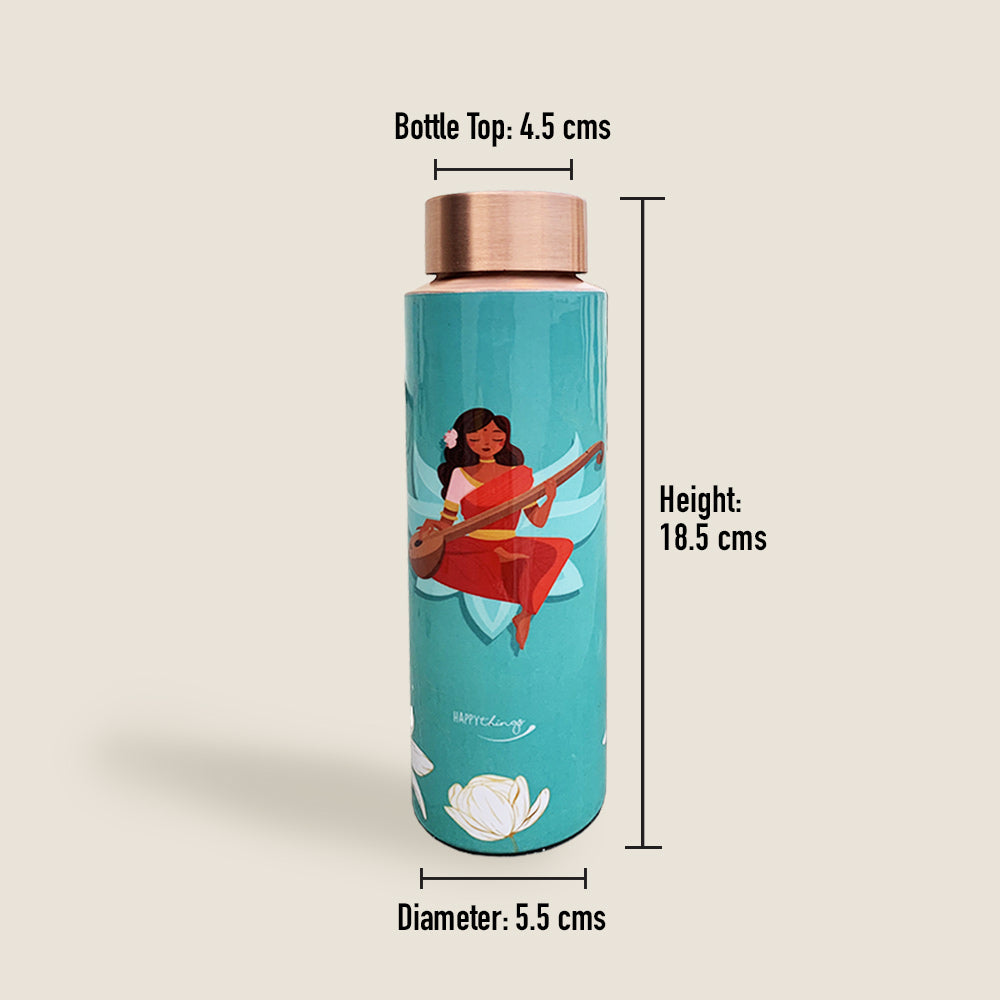 400 ML Devi Meenakari Pencil Copper Bottle