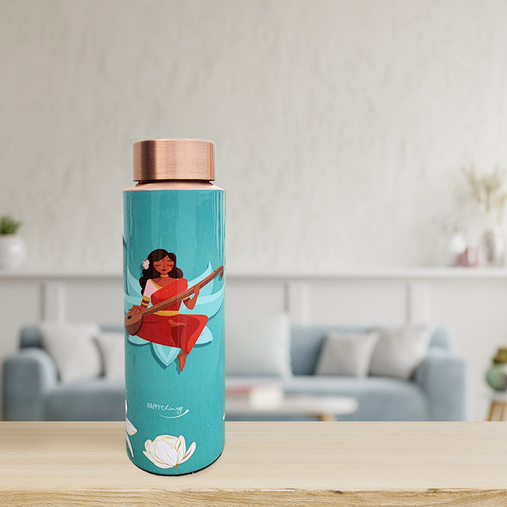 400 ML Devi Meenakari Pencil Copper Bottle