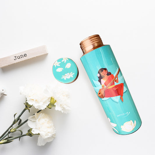 400 ML Devi Meenakari Pencil Copper Bottle