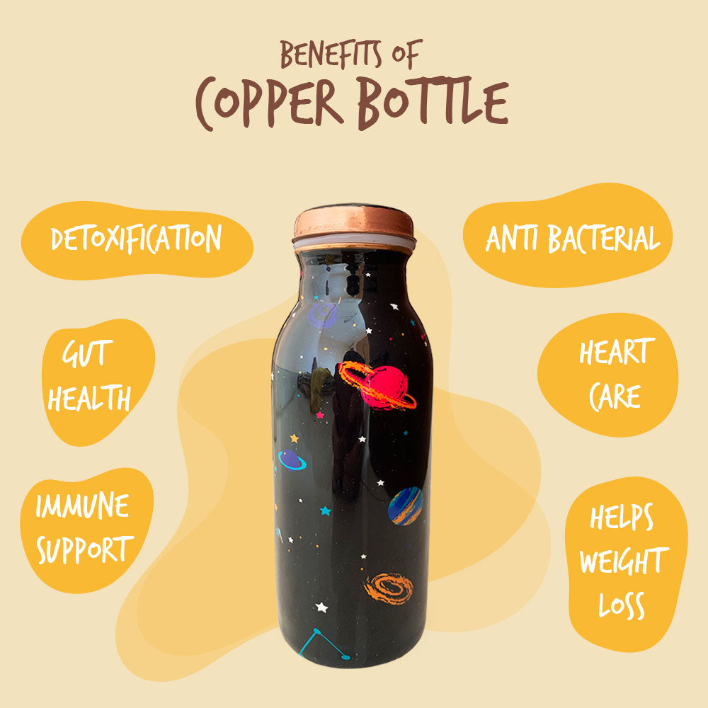500 ML Small Space Meenakari Copper Bottle