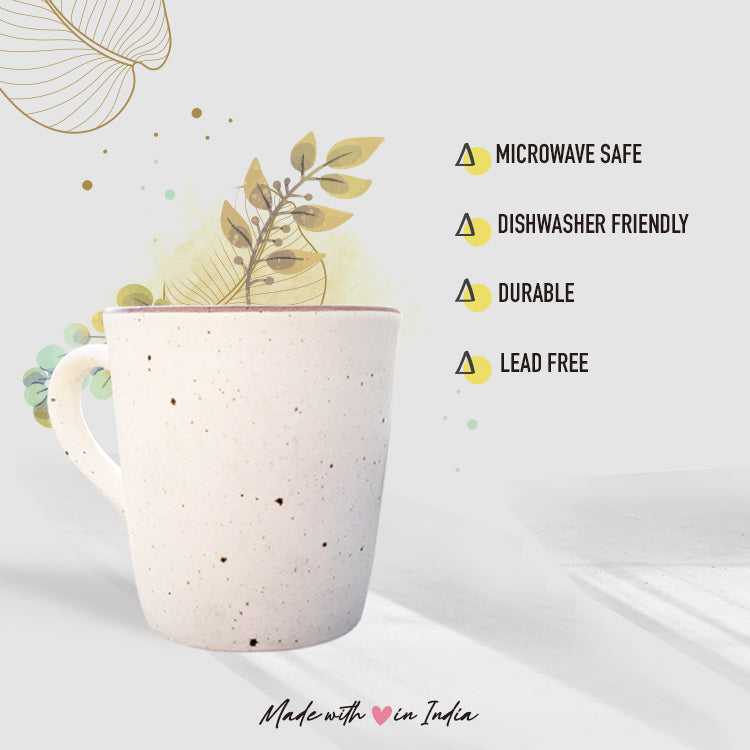 Speckled Off White Solid Ceramic Mug Set