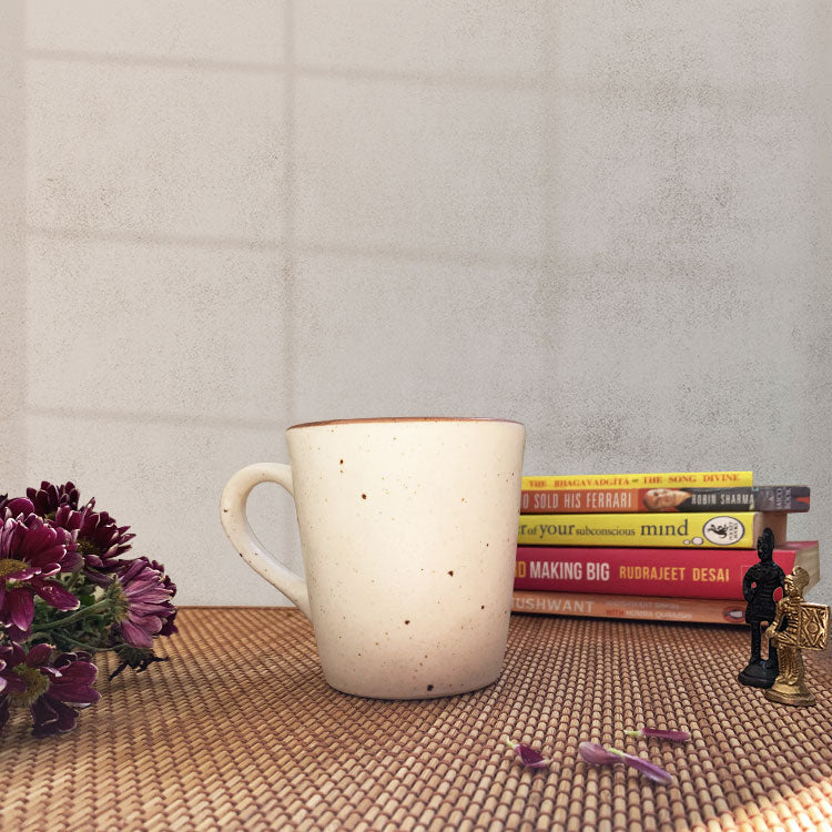 Speckled Off White Solid Ceramic Mug Set