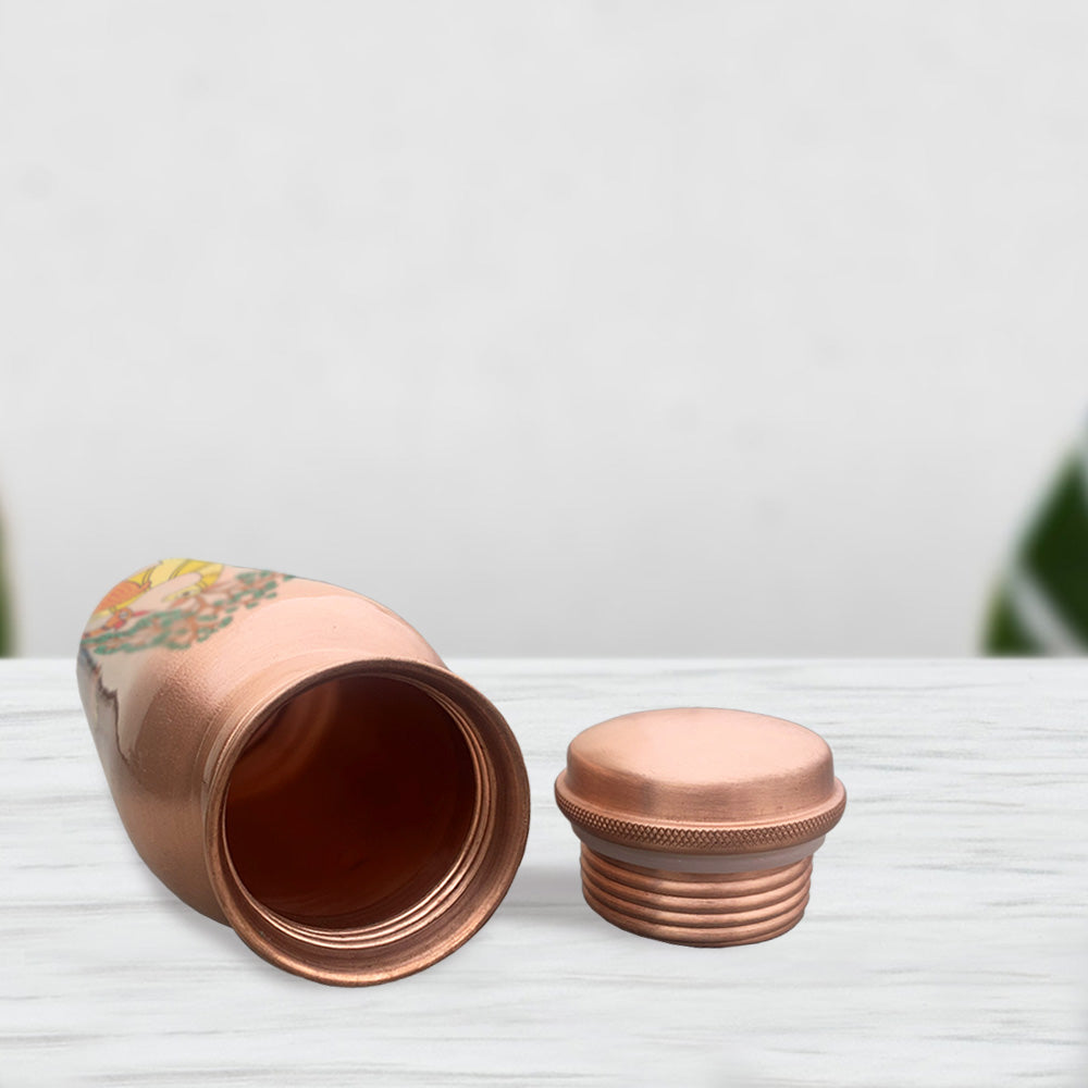 750ml Deer in Paradise Design Hand-Painted Copper Bottle