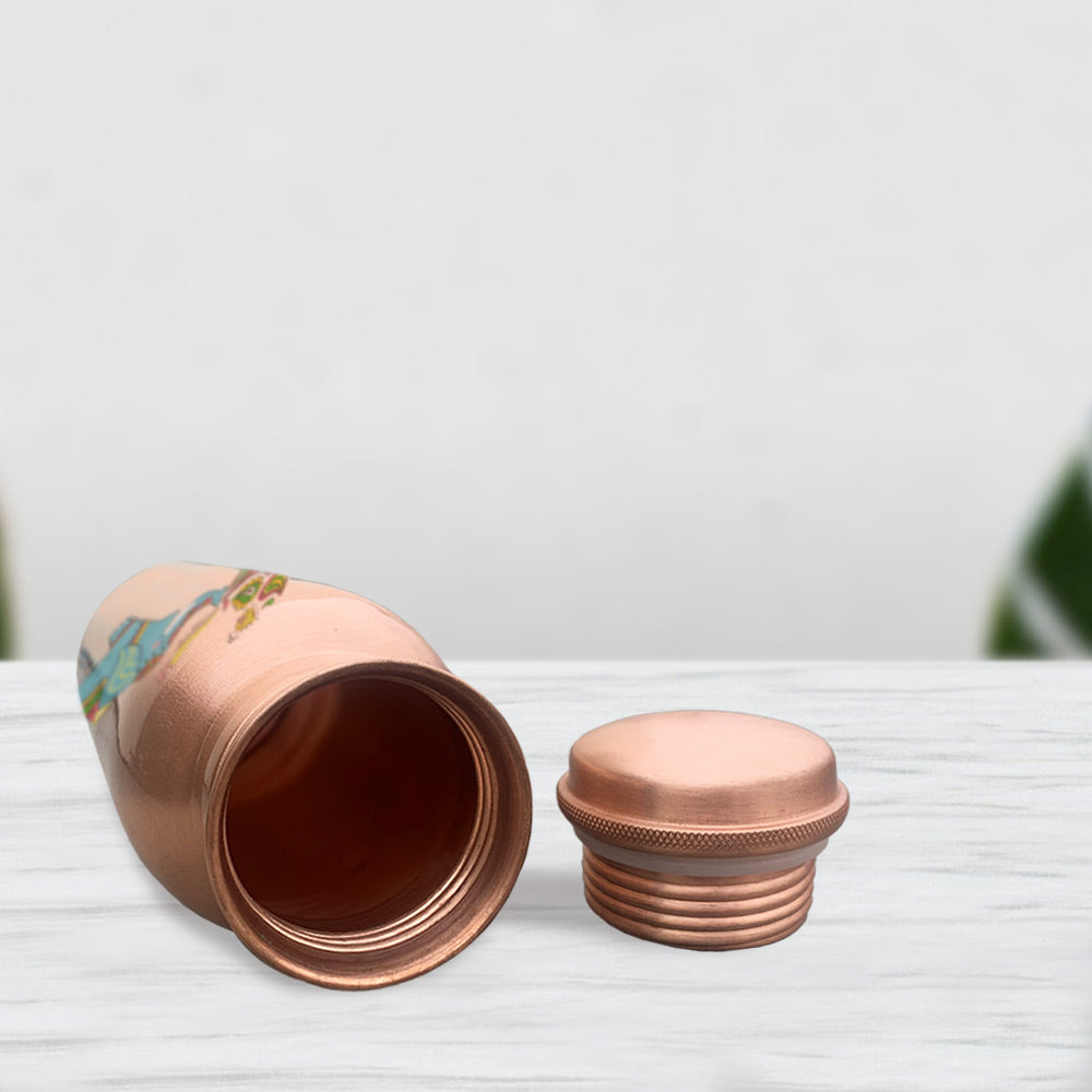 750ml Cute Elephant Design Hand-Painted Copper Bottle