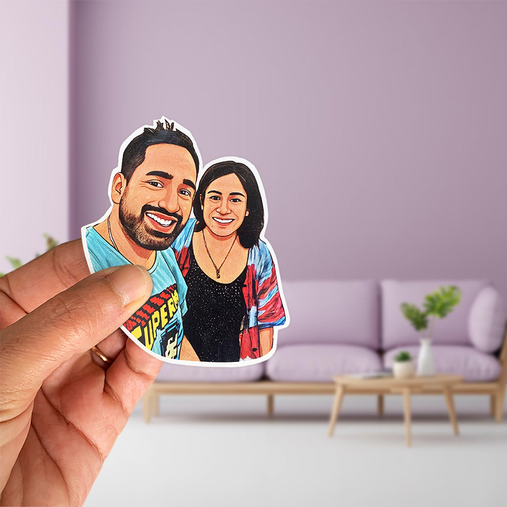 Super Cool Caricature Style Customised Fridge/ Cupboard Magnets for Two