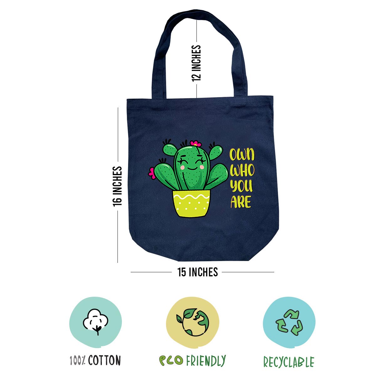 Own Who You Are Blue Graphic Tote